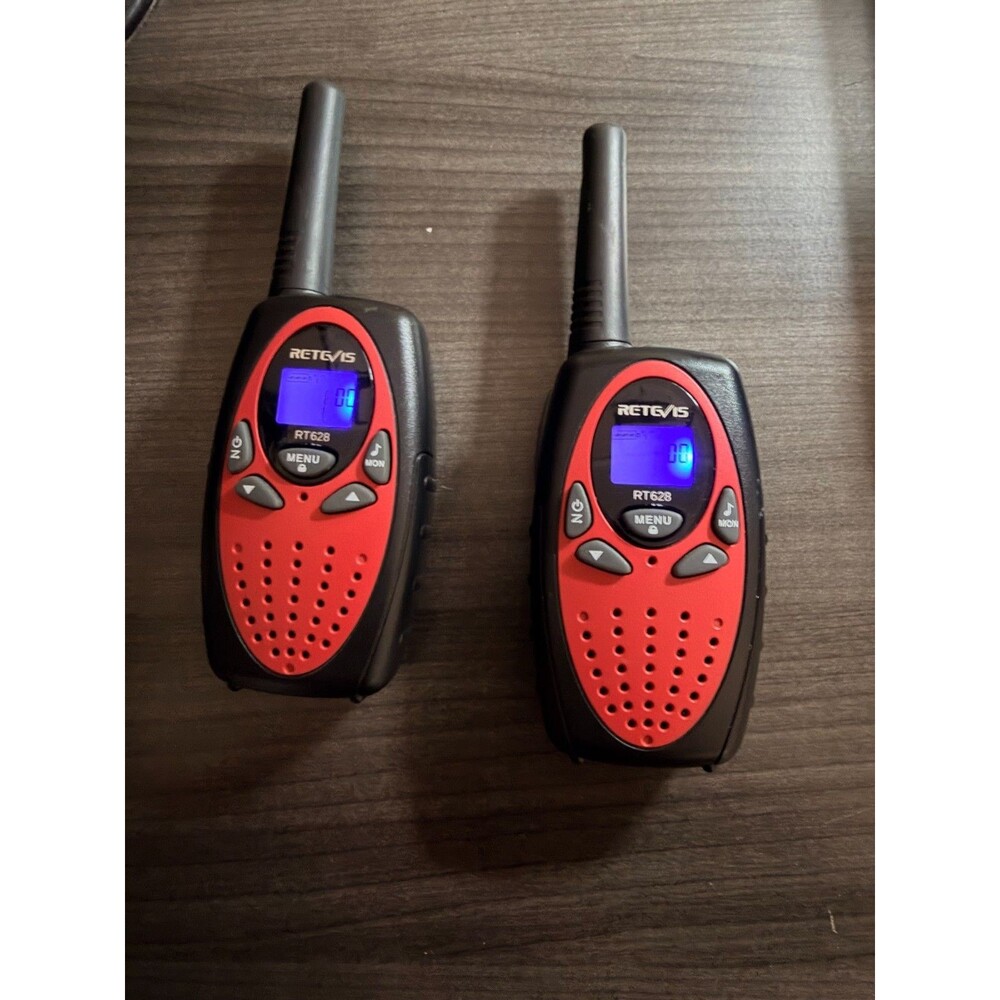Retevis RT628 Walkie Talkies 2-Way Radio Pair Red Black Tested Working
